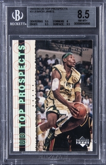 2003-04 UD Top Prospects #3 LeBron James Rookie Card - BGS NM-MT+ 8.5